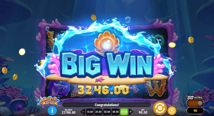 Manta Mayhem - chiến thắng lớn trong Free Spins với hệ số x10